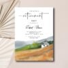 Watercolor Landscape Retirement Invitation, Rustic Countryside (DIY Template)