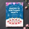 Flat Design Birthday Invitation: Editable Colorful Party Card (5x7 in, Digital Download)