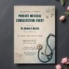 il_fullxfull.7589309341_f8dd.jpg Private Medical Consultation Invitation Template, Editable Doctor Appointment Card, Digital Download, Personalized Healthcare Invite