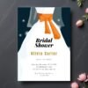 il_fullxfull.8043508764_b448.jpg Bridal Shower Invitation, Wedding Dress Orange Sash Invite, Navy Elegant Printable Card