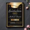 il_fullxfull.8088076557_g4o9.jpg Black Gold Graduation Party Invitation, Elegant Grad Party Invite, Printable Editable Card