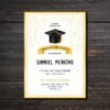 il_fullxfull.8102742699_ddji.jpg White Gold Graduation Party Invitation, Black Cap Confetti Grad Invite, Printable Card